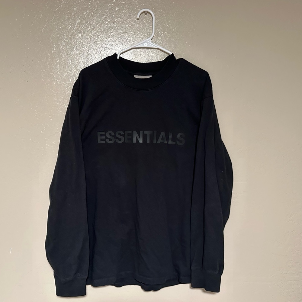 Fear of God Essentials Crew Neck Long Sleeve Tee Tshirt Men’s XL BLACK